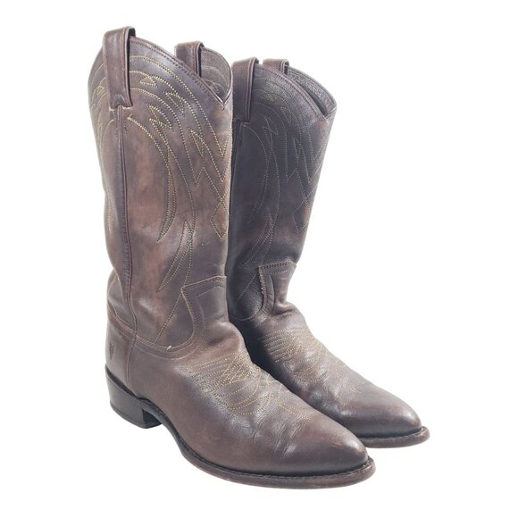 Frye Womens Size 9 Brown Leather Cowboy Boots Western Style - Picture 1 of 9